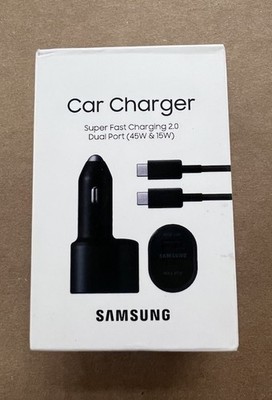 Official Samsung 45W 2 Ports Super Fast Charging Dual Car Charger w/ Cable