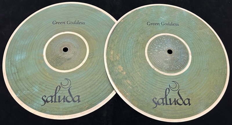 14" SALUDA GREEN GODDESS DRY SAND HI-HATS CYMBALS