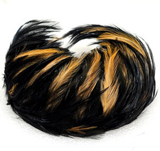 Feather Fascinator Hat Black Tan Headband Not Perfect AS IS Attractive