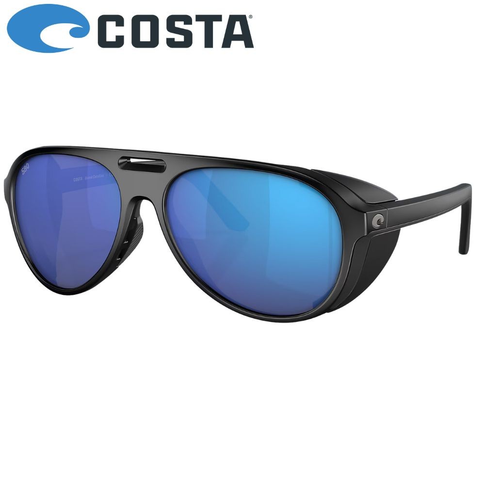 COSTA Polarized Sunglasses GRAND CATALINA Matte Black Frame/580G Blue Mirror