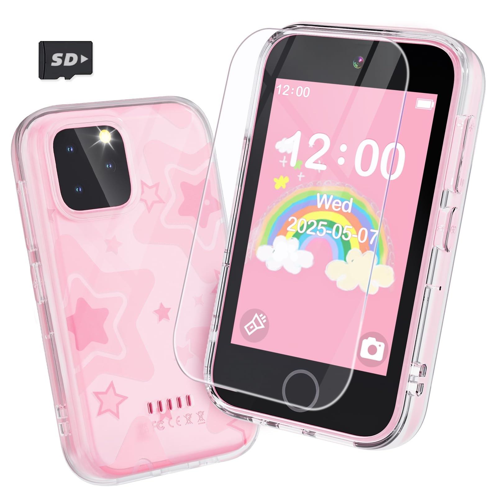 Kids Smart Phone Touchscreen Toys Girls 3.5 Dual Camera Music Player Gift 3-8