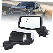 Left Driver Side Mirror Compatible With 2019-2025 GMC Sierra L-13Pins Chrome