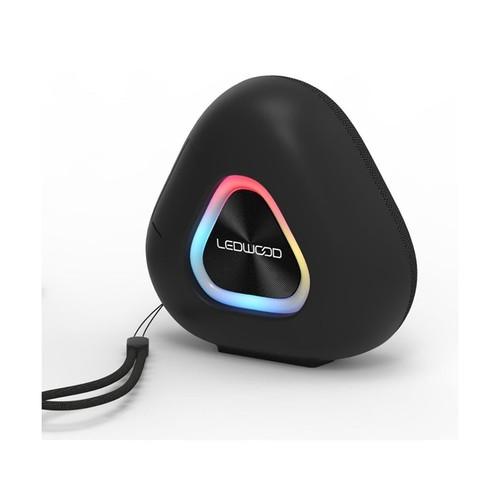 Ledwood Altavoz Bluetooth Portátil de 15W con LED Ambiental Impermeable, Negro - Zdjęcie 2 z 3