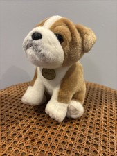 Plush Aurora Miyoni Tots Plush Bulldog Puppy Dog Toy Realistic Tan White 8.5"