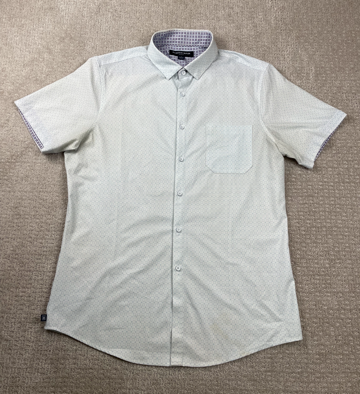 Mizzen Main Leeward Shirt Mens L Performance Trim Tall Short Sleeve Button Down