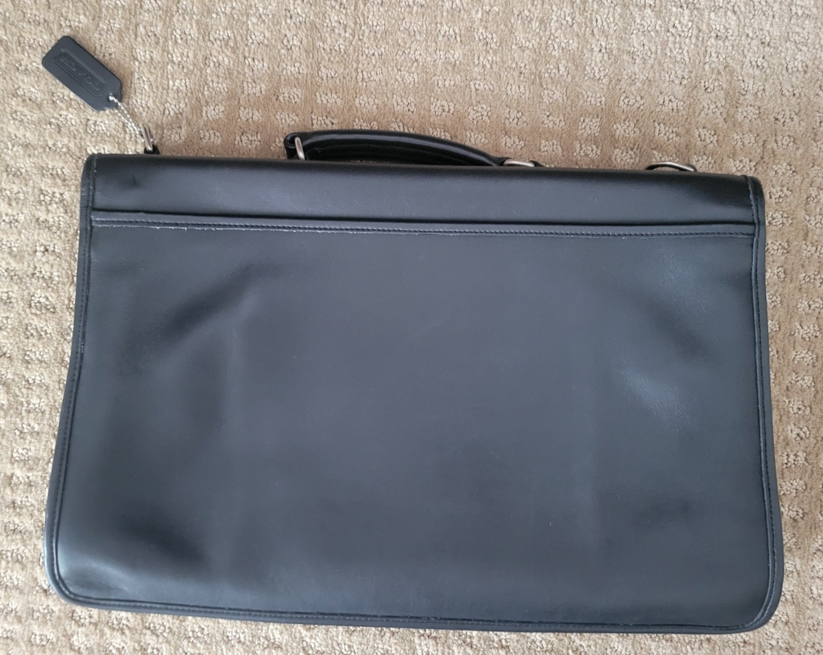 COACH Trader Brief 5328 BLACK Cowhide Leather Business Bag | eBay