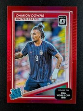 2025-26 Panini Donruss Optic FIFA DAMION DOWNS 77/199 RC Red Prizm #201