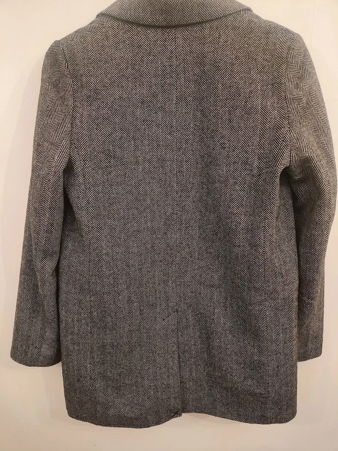 NEW LOOK GREY HERRINGBONE SINGLE BREASTED OVERSIZED BLAZER JACKET SIZE 10 NWT - Image 3 of 4