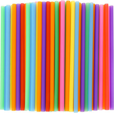 120 Pack Smoothie Straws, 10.3 Inches Straws Disposable, Milkshake Plastic Straw