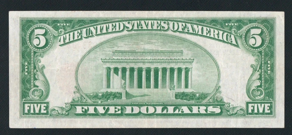 GORGEOUS CHICAGO 1929 $5 NATIONAL CURRENCY NOTE. NO PINHOLES OR TEARS - Image 3 of 3