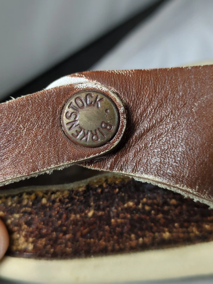 Sandalias Birkenstock Fisherman vintage para mujer de cuero marrón informales cómodas Foto 3 de 4