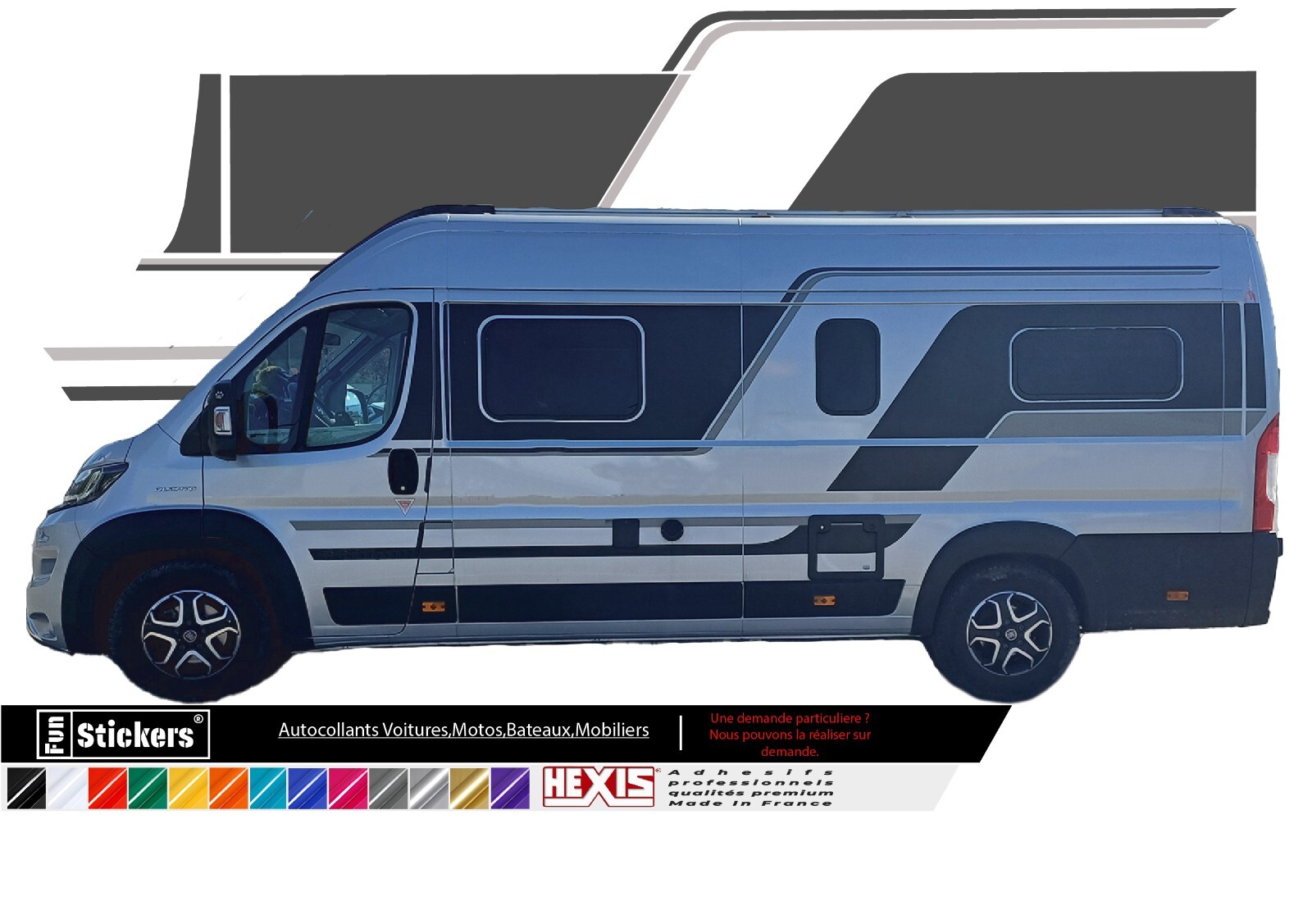Kit intégrale stickers autocollants pour Van Camper Boxer Ducato Galadria