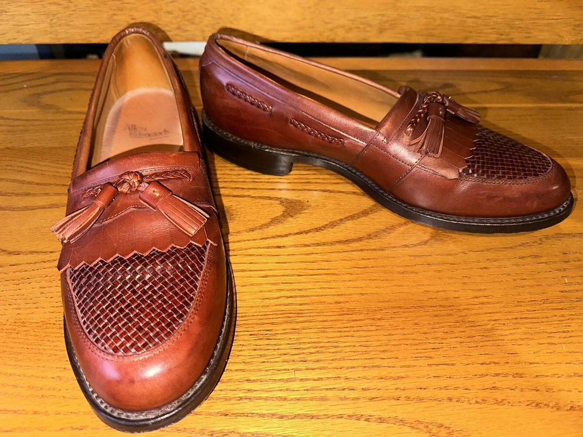 Allen Edmonds Cody Loafers Mens 10 D Brown Leather Weave Tassel Slip On Dress Allen Edmonds  main image 3