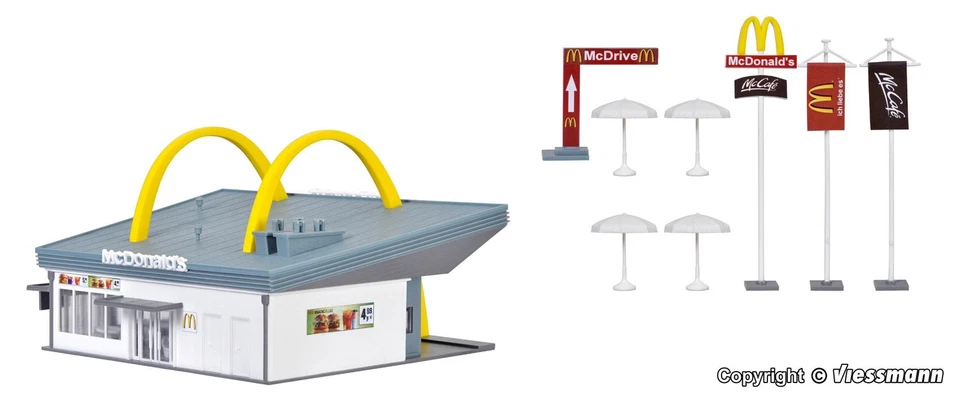 Vollmer 43634 HO (1:87) / OO (1:76) McDonald's restaurant with McDrive kit - Image 4 of 4