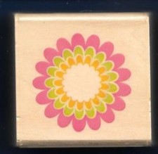 FLOWER BLOSSOM Drawing DESIGN Darice Scrappy Cat NEW Wood Mount RUBBER STAMP