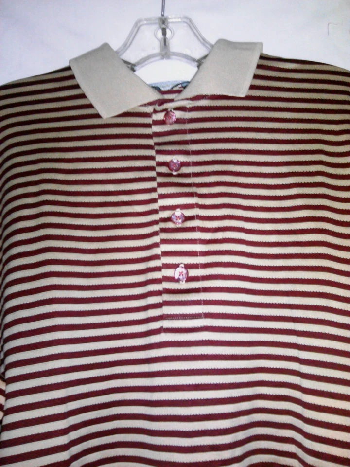 Camisa de Golf Descente Rayas Marrón Multicolor Para Hombre Talla Grande Envío Gratis Foto 4 de 4