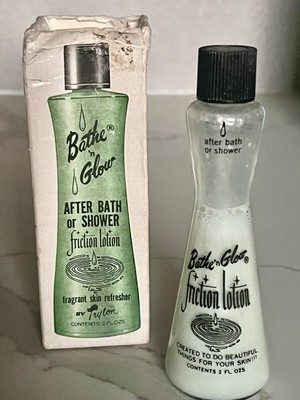 Vtg Body of Trylon Bathe n Glow Friction Lotion W Original Box Cool Graphics