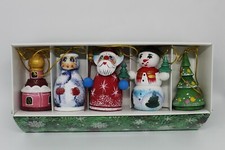 Christmas tree ornaments Wooden home decorations 5 pieces in box Handmade
