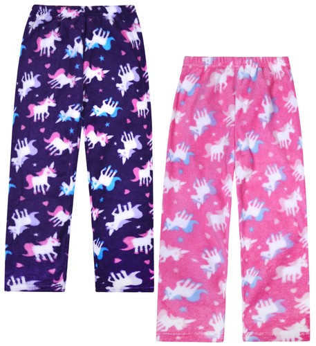 Girls Unicorn Pyjama Bottoms Kids Soft 