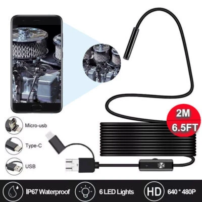 OIIWAK 7.0mm USB Type C Endoscope Borescope Snake Inspection Camera Scope Waterproof US