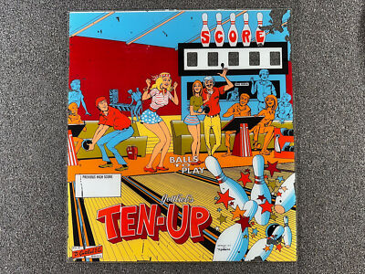Gottlieb Ten-Up Pinball Machine Game Backglass ORIGINAL NOS Ten Up