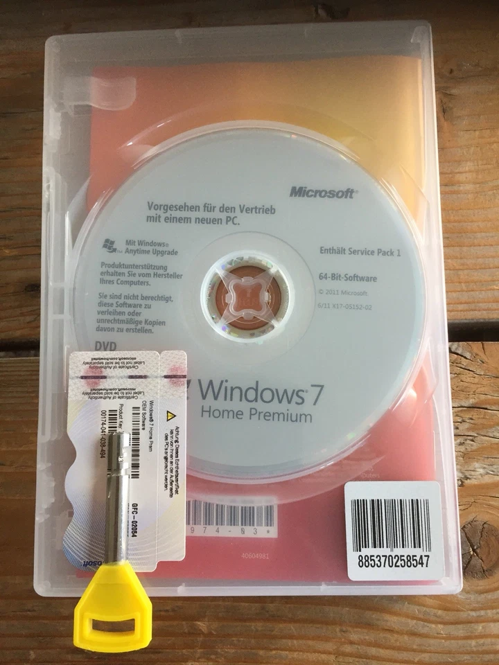 Windows 7 Home Premium, 64 bit SP1 / DVD, Deutsch ,SB Ware mit MwSt Rechnung - Bild 2 von 2