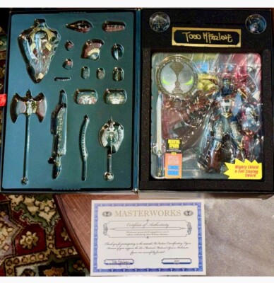 TODD MCFARLANE AUTOGRAPHED KICKSTARTER 1:12 BLUE MEDIEVAL SPAWN 7  FIGURE MISB +