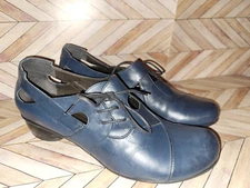 Women Mitica Navy Blue Cutout Leather Lace Up Heel Pump Size 41 10