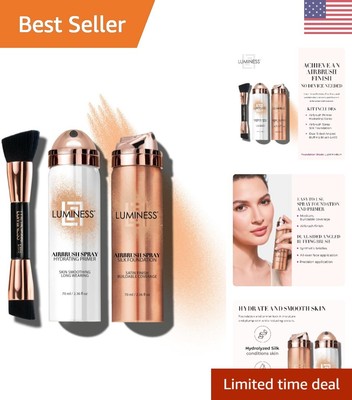 Airbrush Spray Silk Foundation Starter Kit - Light Medium - Foundation, Prime...