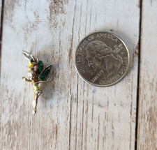 Disney Tinkerbell Tink Silver Tone Color Accents Charm Necklace Bracelet