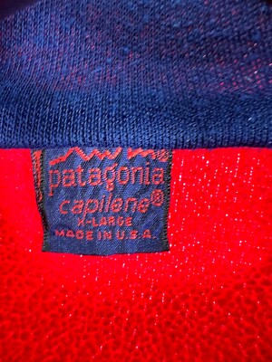 Patagonia Vintage 80's Capilene Fleece Jacket Sweater RED 1/4 Zip