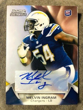 2012 Bowman Sterling #82 Melvin Ingram III Rookie RC Auto Autograph Card. rookie card picture
