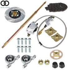 Drift Trike Go Kart Rear Live Axle Kit, Sprocket & Hub, Brake Assembly,Chain,Hub