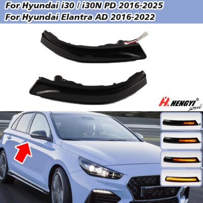 一彩テーマ i30 Smoked Sequential LED Side Mirror Turn Signal Lights For Hyundai