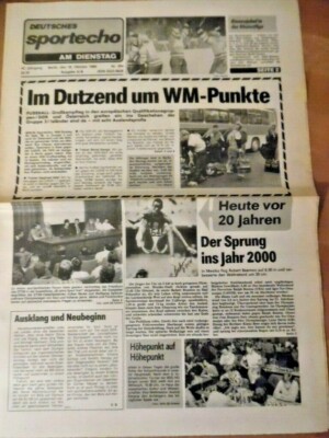 DEUTSCHES SPORTECHO 18. Oktober 1988 DDR-Eishockey Beamon Gewichtheben Fußball