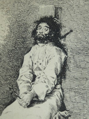 Francisco José DE GOYA (1746-1828) GRAVUR LE GARROTE MAKABRE TODESSTRAFE...