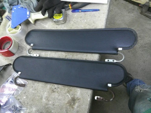 JEEP CJ SUN VISORS, PAIR, BLACK.  GOOD CONDITION, SMALL DENTS