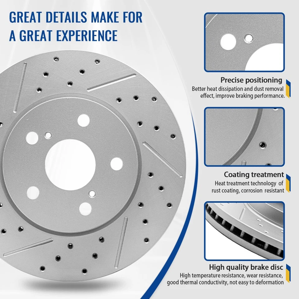 Rotores de freno delanteros traseros perforados para Lexus GS350 GS200T GS450H IS300 IS350 RC350 Foto 2 de 4