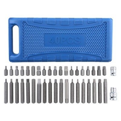 40 Stück Bits Set Stern Hex Spline T20-T55 H4-H12 M5-M12 CRV mit Box