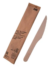Disposable Wooden Knives - 1000 PCS Ecofriendly Compostable Utensils - No Woo...