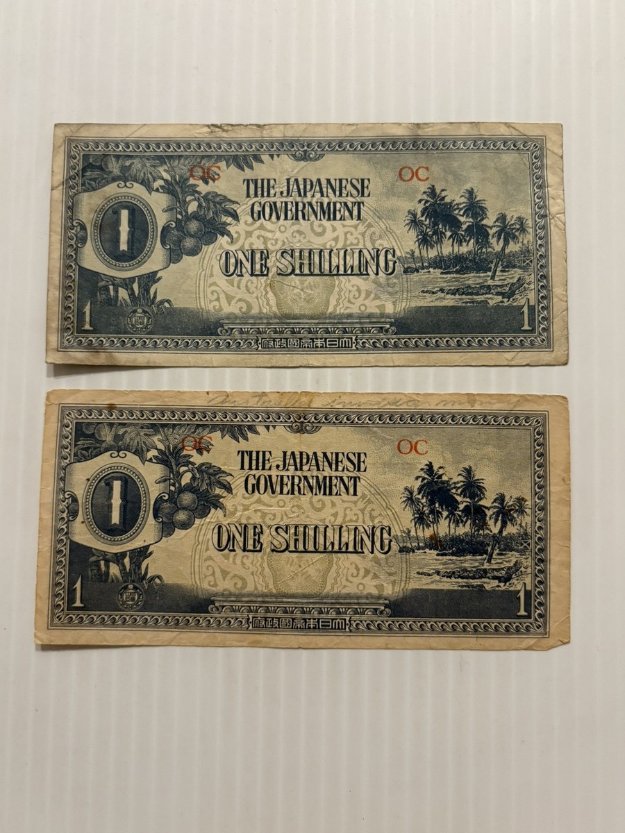 Oceania Japanese Invasion Money 1 Shilling 1942 Lot of 2 | eBay