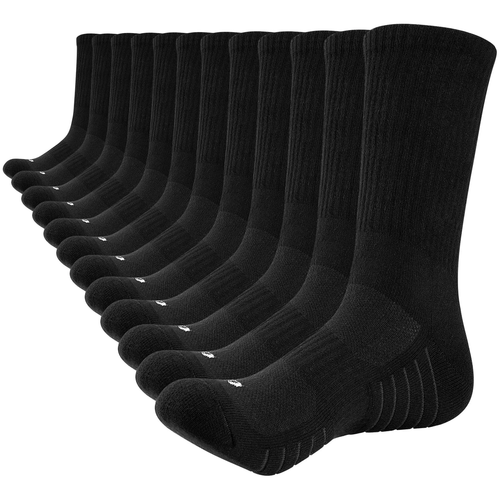 Lapulas Mens Socks 6 Pairs Thermal Sports Cotton Breathable Thick Cushioned Crew