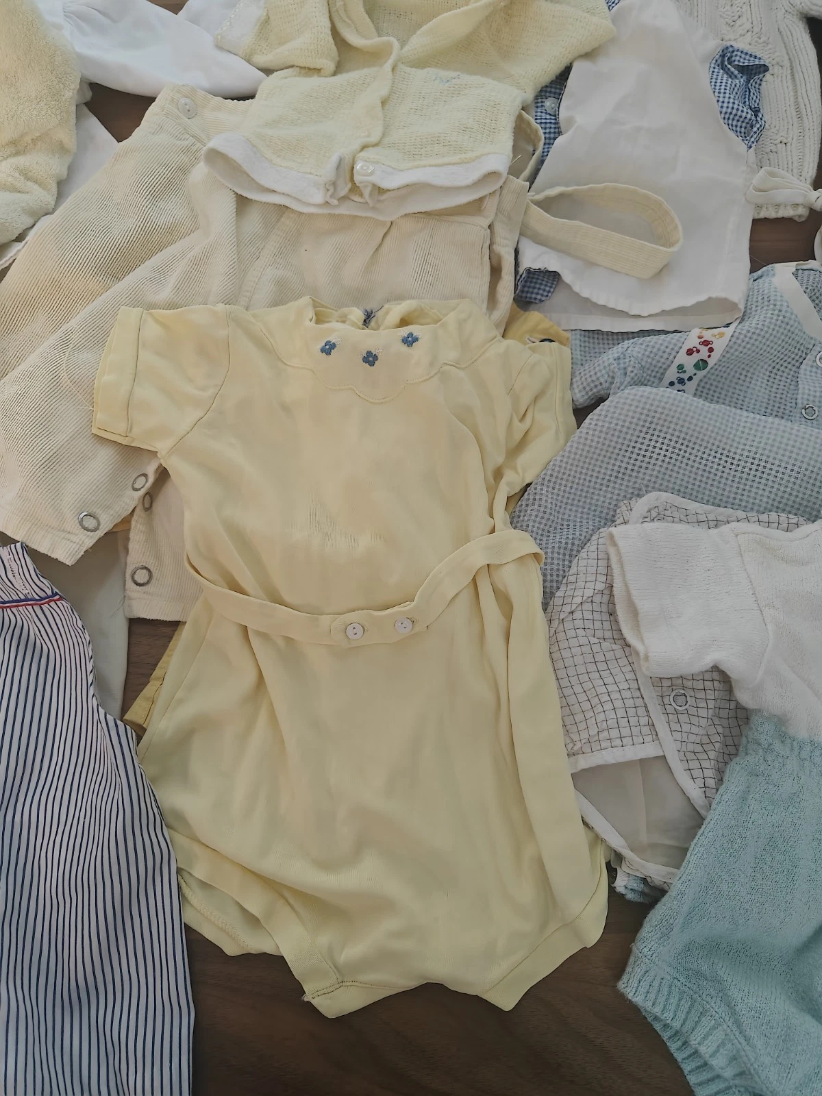 Vintage Baby Clothes, 5 Pound Box Bundle, Mixed Rompers, Overalls, Sweaters