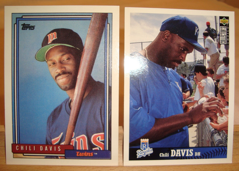 Lot of (2) Chili Davis, Topps MLB #118 & Upper Deck MLB #358, Twins & Royals
