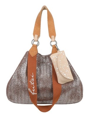 Fritzi aus Preußen Izzy Medium Limited Painted Straw Shopper Tasche Nut