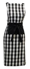 Apron Buffalo Check Black & White Unisex Adult Boston International 34 x 24 inch