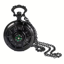 COMPASS Vintage Quartz Pocket Watch with Chain Pendent GOTHIC