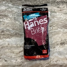 New Vintage Hanes Men's 3 Pack Color Briefs Underwear