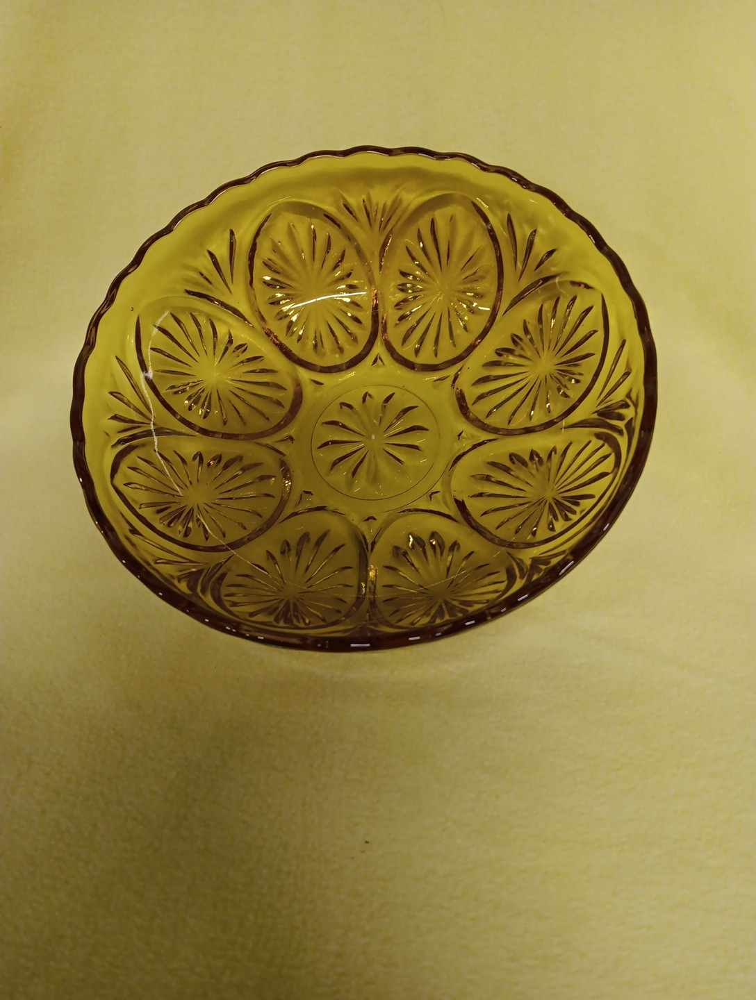 Vintage Amber Glass Bowl in Good Condition - No Chips or Cracks