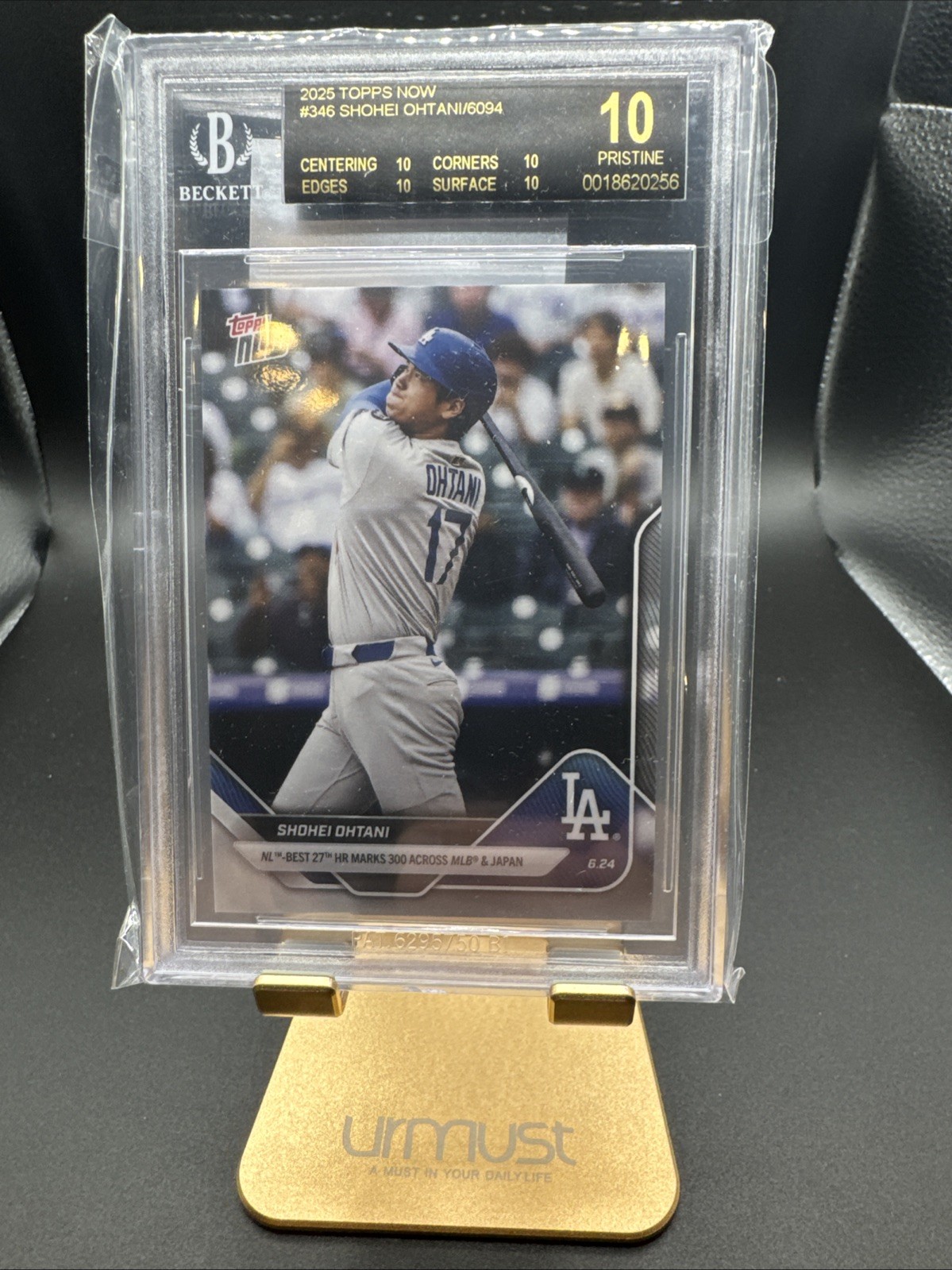 SHOHEI OHTANI BLACK LABEL PERFECT PRISTINE 10 GEM MINT LA DODGERS 300 HOMERUNS
